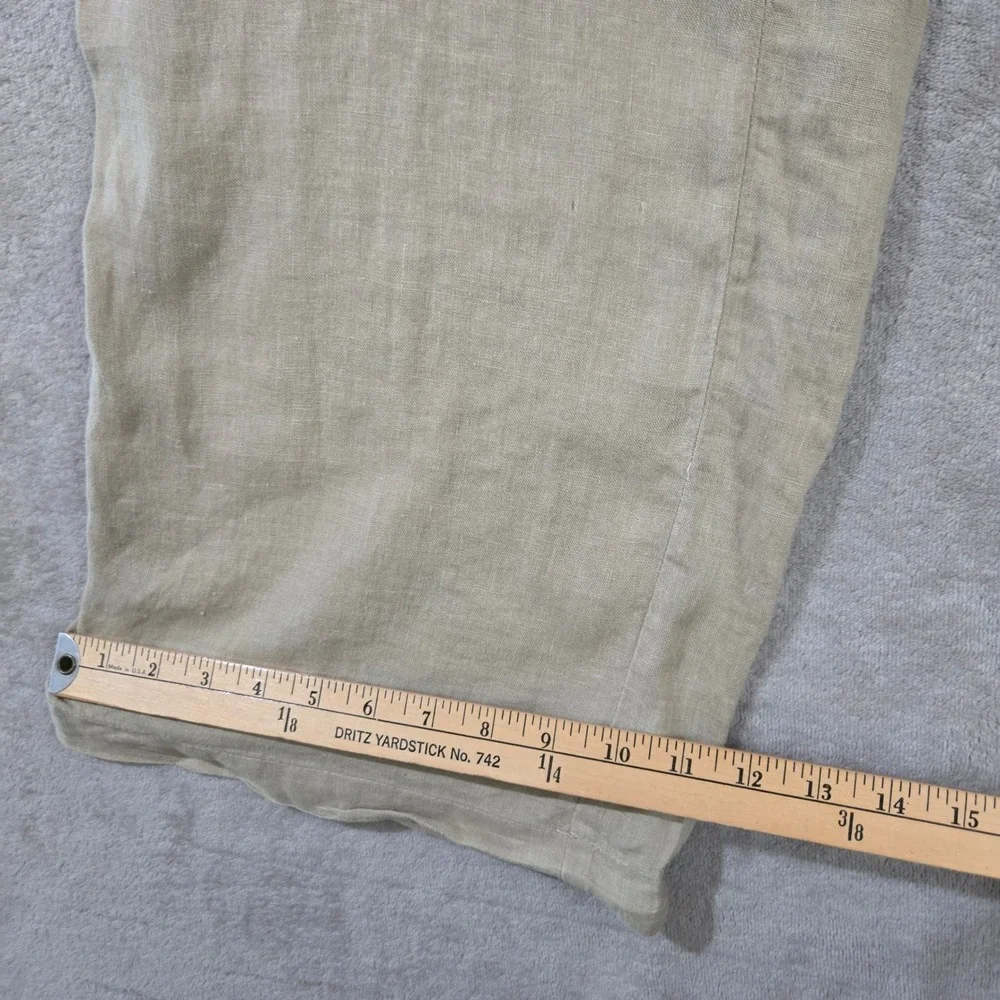 ZARA Linen Pants Women Small Wide Leg High Rise Pleated Coastal Boho  Lagenlook